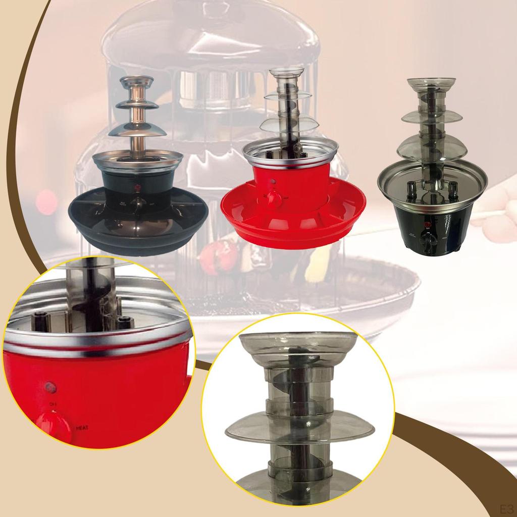 Electric Chocolate Fondue Machine Birthday Party Supplies 3 Tier for Candy Marshmallow
