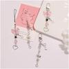 Phone Charm Pink Silve Bow Heart Star Keychain Pendant Key Chain Bag Phone Chain Cute Accessory for Girls Women Jewelry