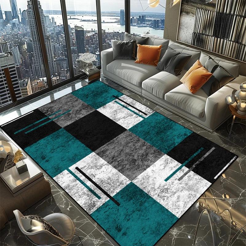 Ковры с геометрическим скандинавским узором для гостиной 200x300см Роскошные большие ковры для комнаты Машинная стирка Нескользящий европейский татами-мат