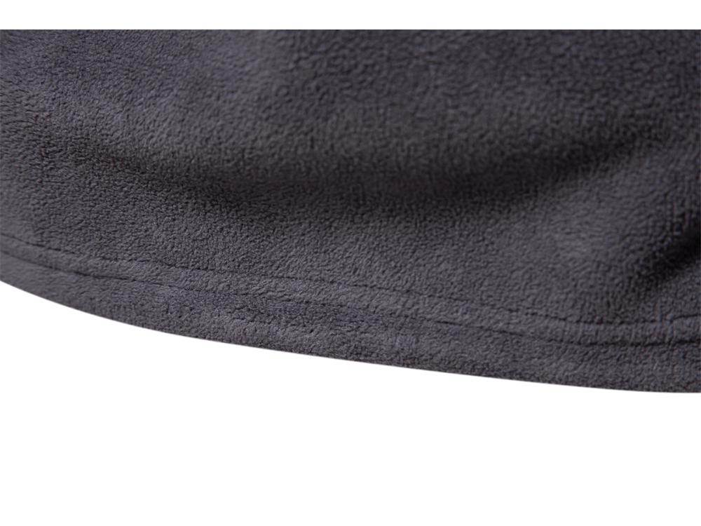 Мужской флисовый свитшот с воротником-стойкой и молнией до середины - Осенне-зимний универсальный тренд с длинным рукавом