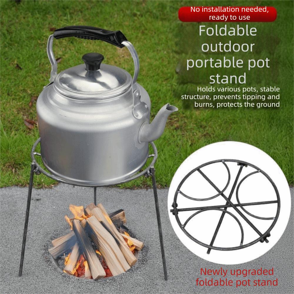 Reinforced Steel Camping Campfire Tripod Foldable Camping Grill Pot Rack Camping Kitchen