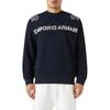 Emporio Armani Мужская толстовка с длинным рукавом и вышитым логотипом, круглый вырез, темно-синяя 6R1ME3-1JWPZ-0920
