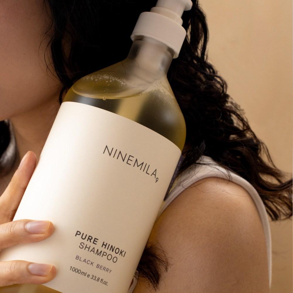 Nine Mila Pure Hinoki Shampoo Blackberry Fragrance, 1L, 5 ea.