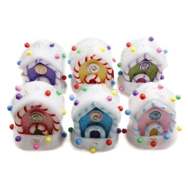 1 шт. Рождественские украшения, цветные пенопластовые конфетные домики, подвески для рождественской елки