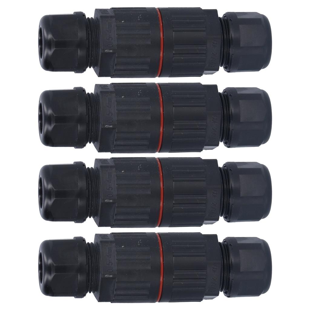 4Pcs Waterproof Junction Box Connector Straight Through External Cable Boxes for Outdoor