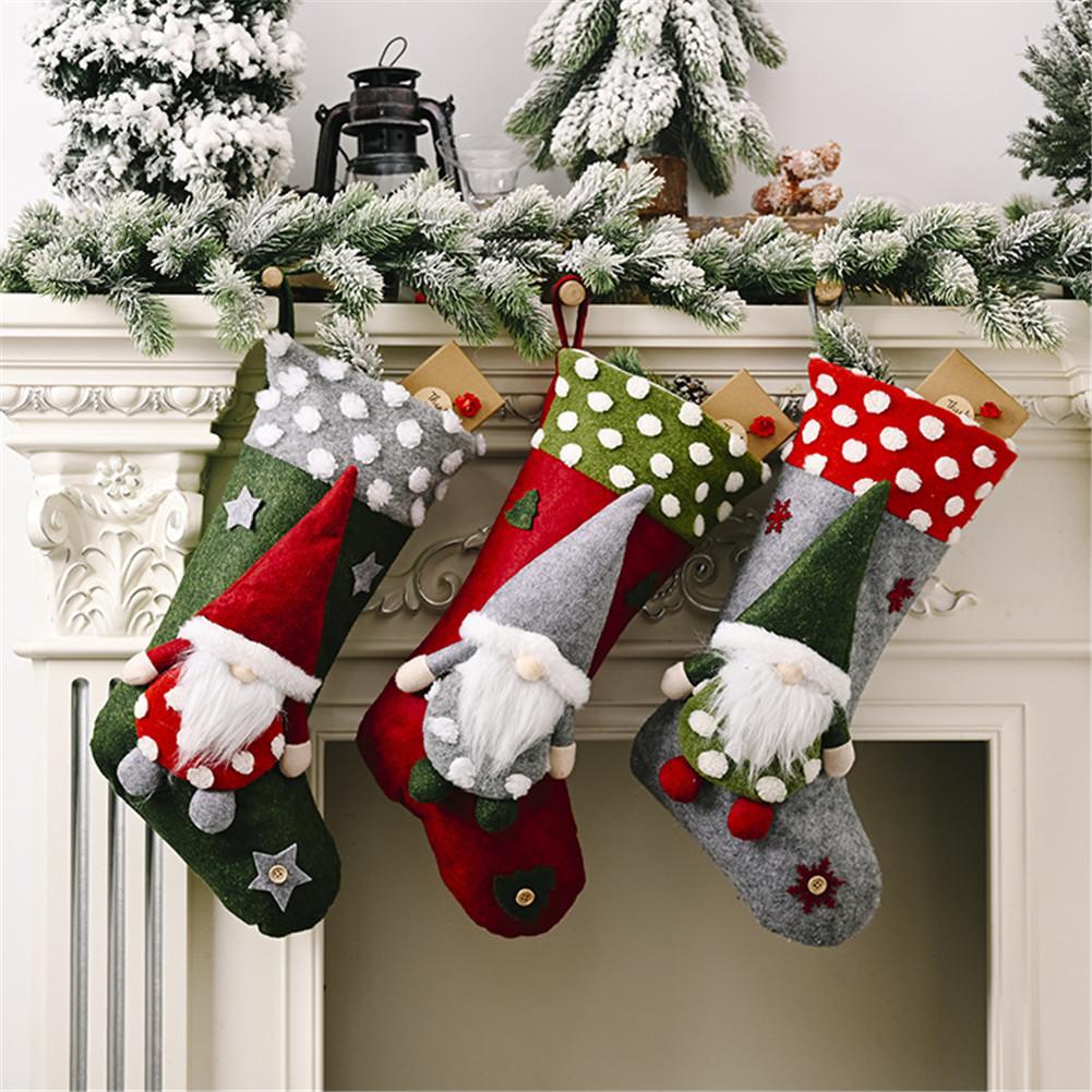 Christmas Decoration 2023 Big Boots Christmas Tree Decorations Candy Bag Santa Elks Snowman Christmas Sock