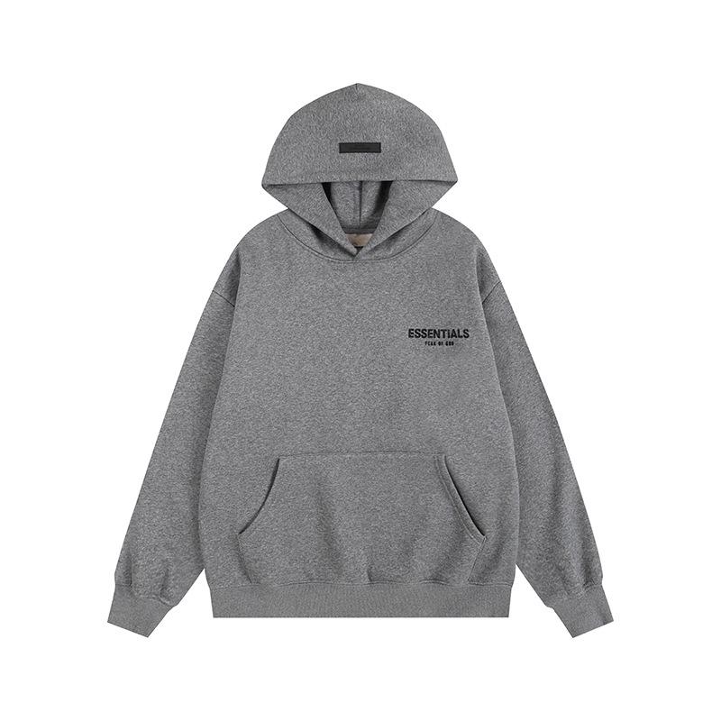 Мужская бархатная худи FOG Essentials свободного кроя с двойной строчкой, модный американский принт, подходит для пар