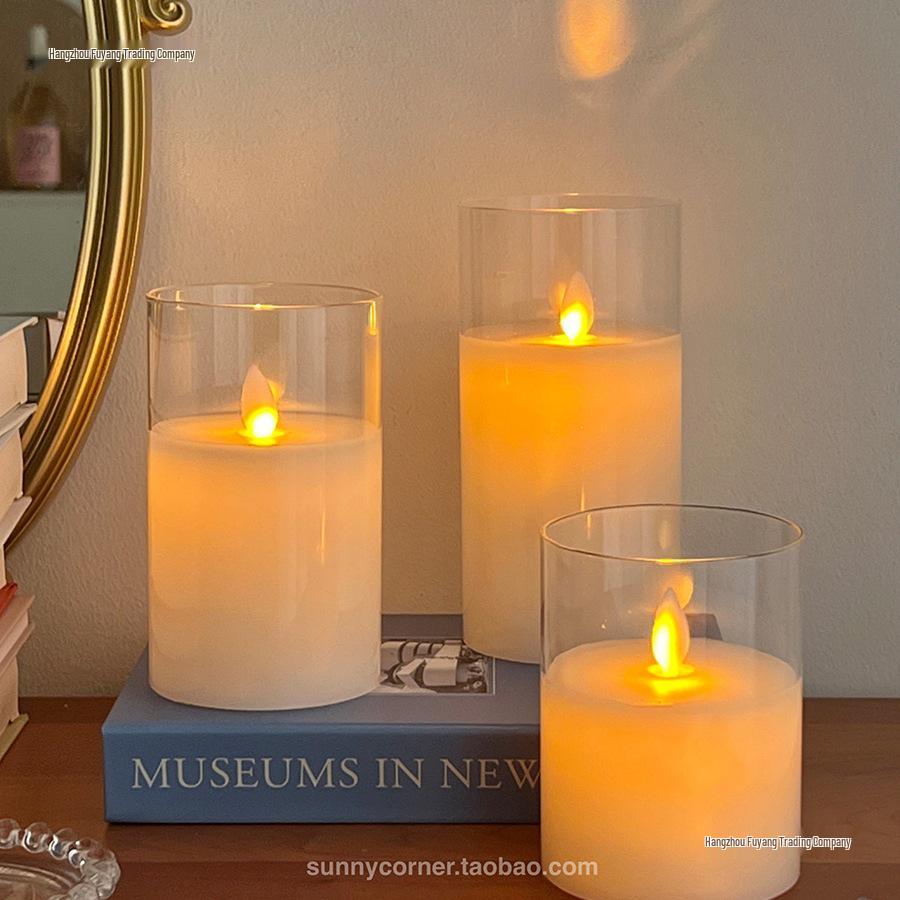 Светодиодная свеча-ночник с качающимся фитилем – Креативное настольное украшение для создания атмосферы в спальне