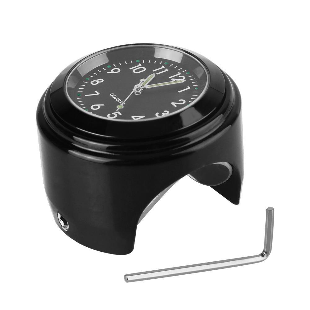 Мотоциклетные часы с креплением на руль, светящиеся часы, термометр, датчик температуры, мотоциклетные часы, универсальные 22-25 мм, водонепроницаемые аксессуары для мотоциклов