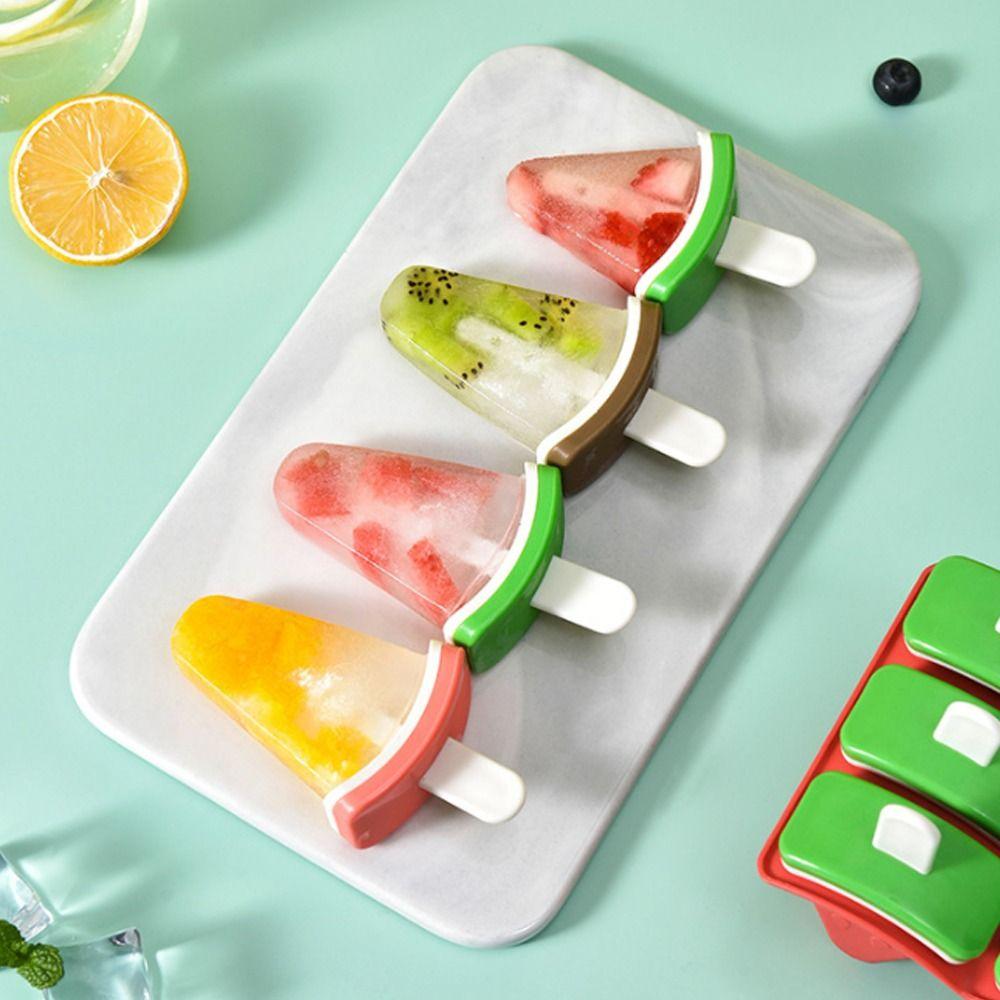 Frozen Homemade Juice Milk Ice Cream Mold With Cover Ice Popsicle Mould Watermelon Shape