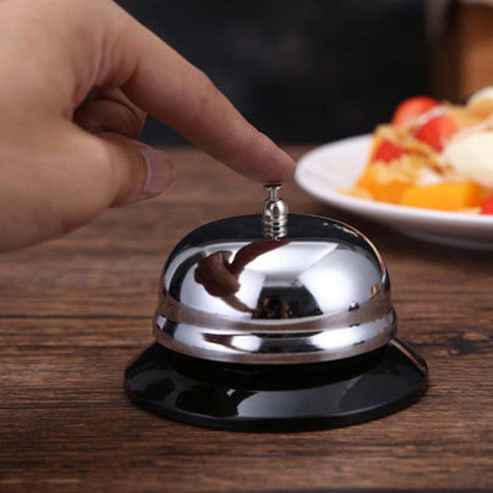 Silver Desk Service Bell Loud and Clear Ring Table Caller Dinner Call Bell Kitchen/Restaurant