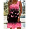 Женское платье-майка без рукавов с круглым вырезом Блестящая одежда в стиле Y2k Летняя повседневная мода Гавайи Путешествия Отпуск Женское оверсайз платье