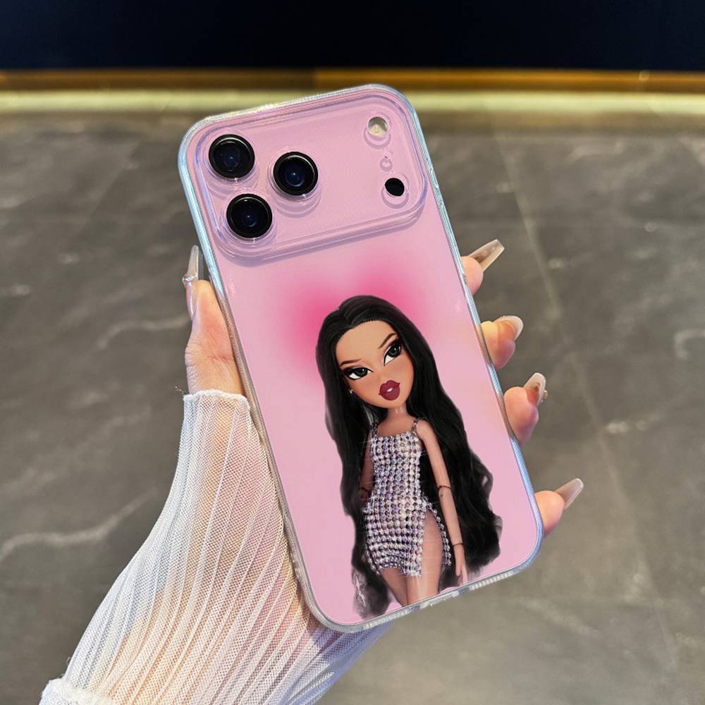 Fashion B-Bratz Doll Phone Case For iPhone 17,16,15,14,13,12,11 Pro,Max,Plus,X,XS,XR,SE4,E Mini Transparent Soft Cover