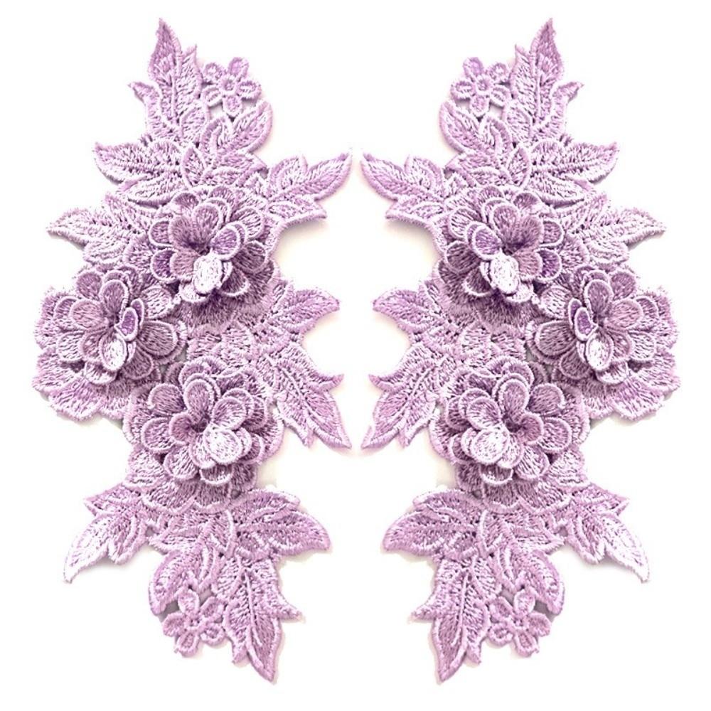 Heavy Lace Lace Applique Colorful Floral Embroidery Trim 3D Embroidered Patch Clothing Sewing