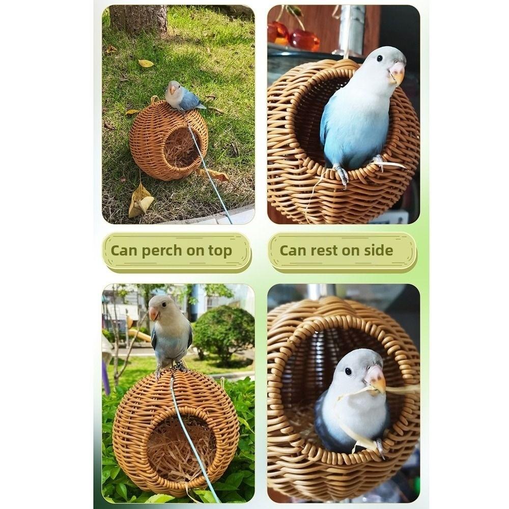 Breathable Bird Hammock for Cage Wear-resistant Bird Breeding House Woven Bird Nest Pet Parrots