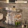 Double Layer Makeup Storage Rack Bathroom Countertop Organizer Large Capacity Perfume Tray Cosmetics Storage Shelf