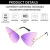 Women Fashion Metal Butterfly Sunglasses Retro Sun Glasses Rimless Sunglasses UV protection
