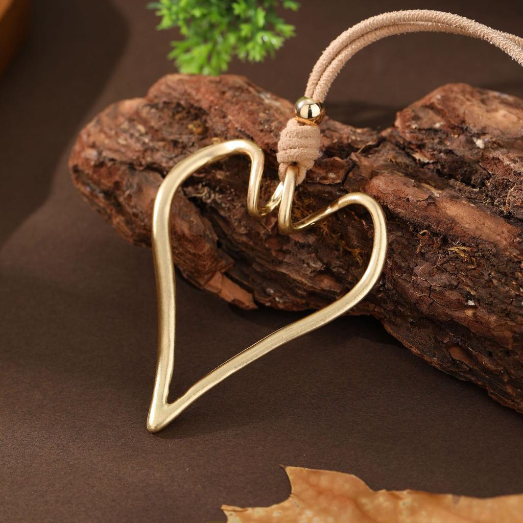 Новая матовая полая большая любовь бархатная длинная подвеска, женское преувеличенное ожерелье в форме сердца