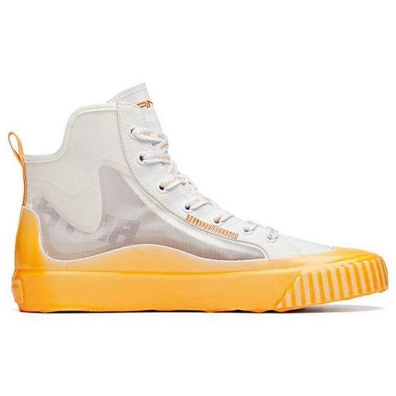 Anta high-top canvas shoes white orange non-slip durable 112028656-4