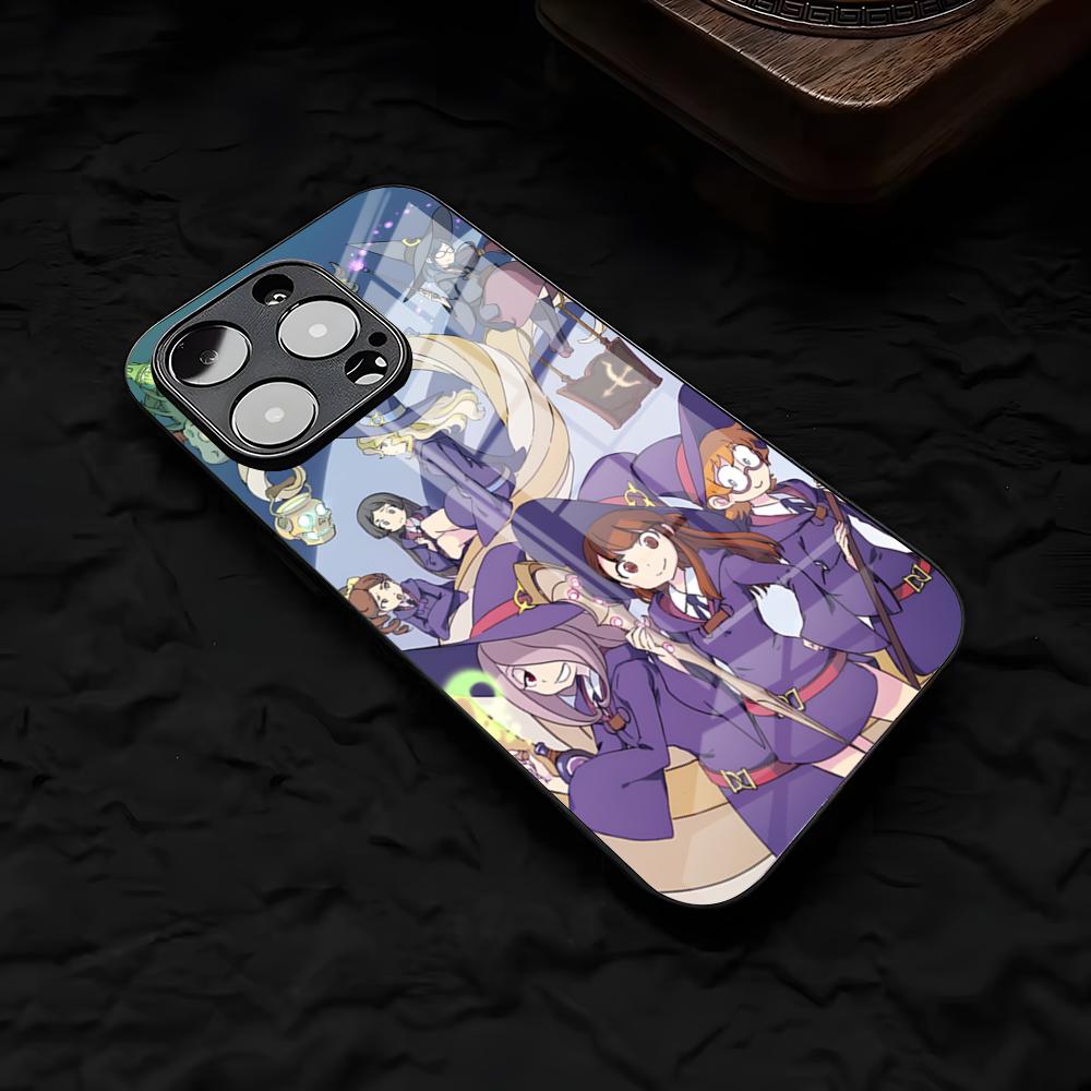 L-Little Witch Academia Phone Case For IPhone 17 Air 16 E Pro Max 15 14 13 Mini 12 Pro 11 Max Plus Black Glass Cover