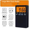 Portable AM/FM Radio Mini 2 Band Radio with Speaker Multipurpose Time Display