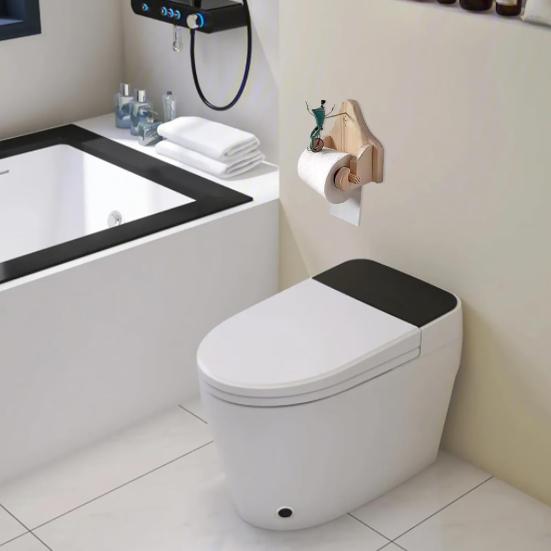 Держатель для туалетной бумаги с забавным дизайном в виде лягушки, простая в установке настенная деревянная подставка для рулонов бумаги, декор для ванной комнаты