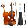 Yinfente 4/4, 3/4, 1/2, 1/4 Acoustic Violin Kit, 4-String, Maple Spruce Top, Ebony Fittings, Solid Wood, Handmade for Beginners, Kids, and Students, I