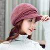 Autumn Winter Woolen Hat with Plush Otter Rabbit Fur Hat for Women Winter Korean Version Rabbit Fur Hat