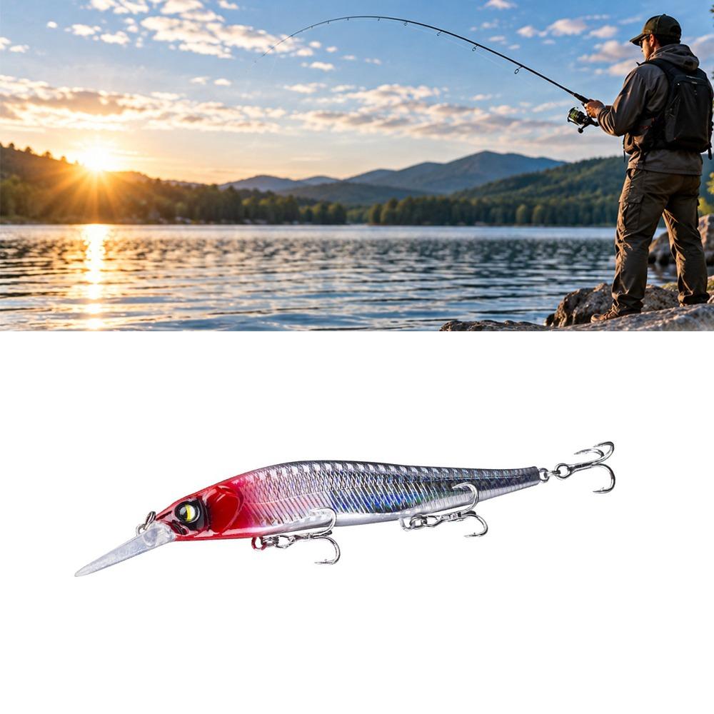 13.5cm 14.3g Minnow Lure with 3D Eyes Jerkbait Fishing Lure For Smallmouth Bass