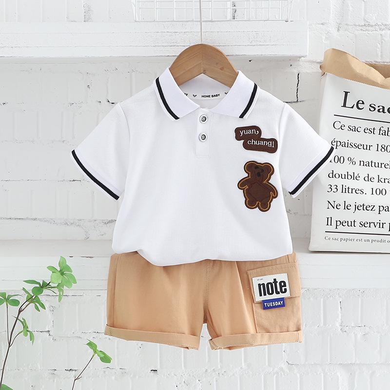 Boys' 2023 Summer Polo Two-Piece Suit – Stylish Short-Sleeved Sportswear