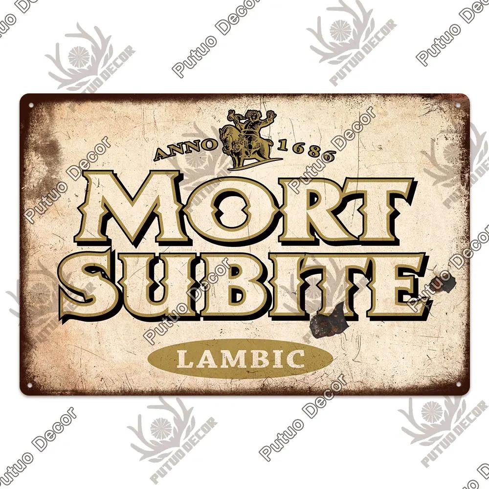 Putuo Декор Бельгия Пивная табличка металлическая винтажная жестяная вывеска металлическая вывеска декоративная табличка Настенный декор паб-бар человек пещера клуб украшение