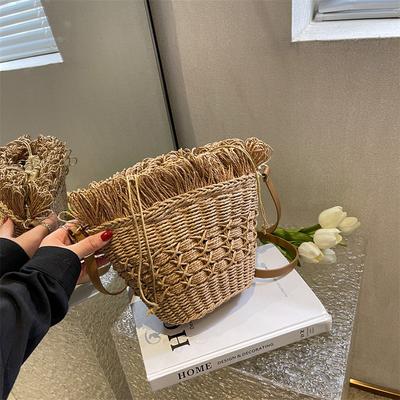 Летняя новая модная плетеная соломенная сумка через плечо, трендовая женская сумка