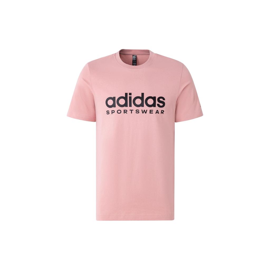 adidas Футболка с большим линейным логотипом унисекс, топы Miracle-Purple Pink JP1771