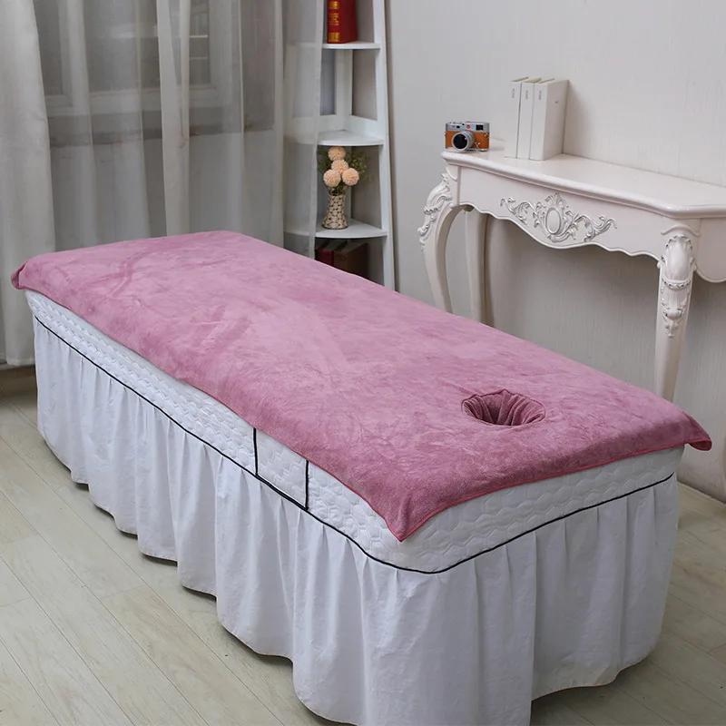 Thickened Beauty Bedsheet Cosmetic Salon Sheets Massage Treatment Soft Sheets Spa SPA Bed Table Cover Sheets with Hole