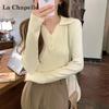 Autumn Style Lo-neck Long-sleeved Knitted Bottoming Shirt Women's New Slim-fit Collar Inner Sweater