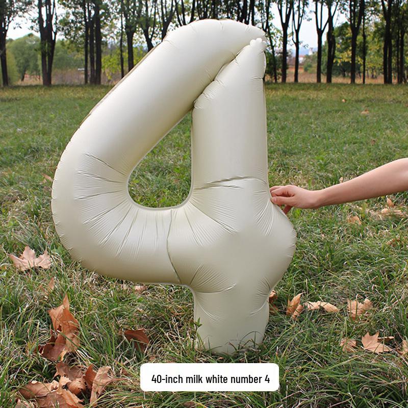 Large Milk White Number Balloons (32/40 Inch) – Ideal for Kids' Birthday Parties and Outdoor Photo Props