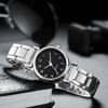 Fashion Women's Stainless Steel Round Simple Watch Bracelet Bangle for Friend Wife Birthday Gift Jewelry