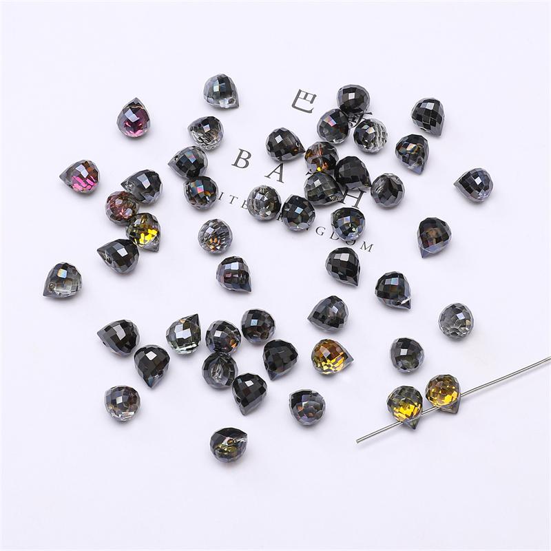 10 шт., хрустальные стеклянные бусины с каплями воды, граненые свободные бусины-разделители для самостоятельного изготовления ювелирных изделий, браслетов и ожерелий