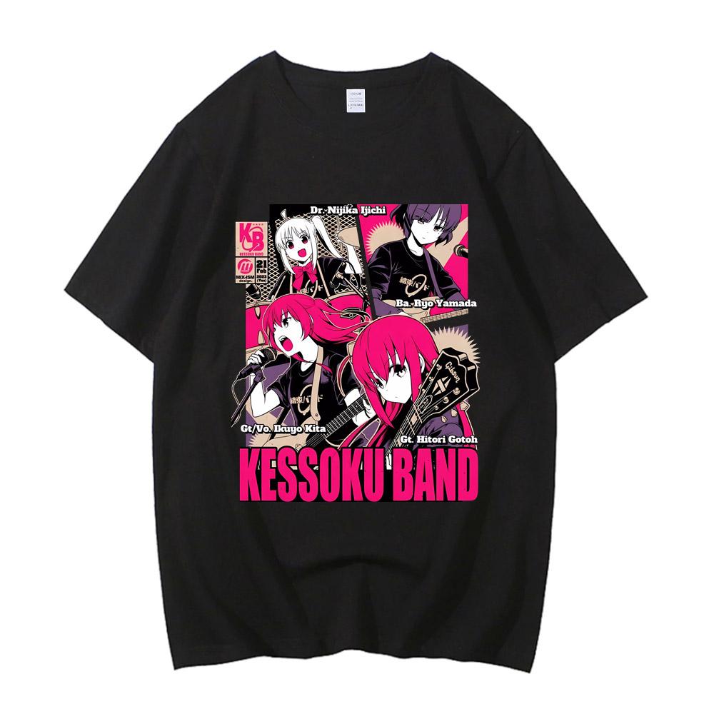 Унисекс Аниме Кос BOCCHI THE ROCK Хитори Гото Лжичи Нидзика Хлопок Повседневные Футболки с Коротким Рукавом Высокое Качество Уличная Одежда