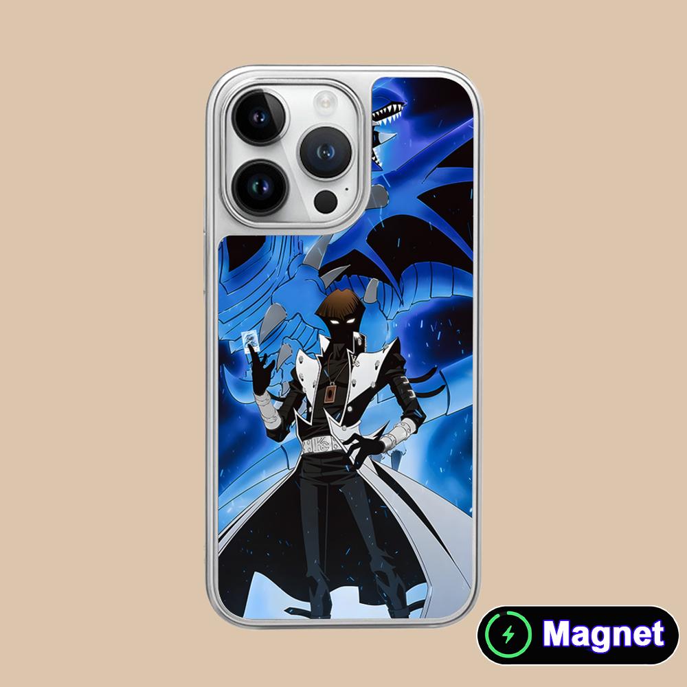 Yugioh Seto Kaiba Phone Case for iPhone 17 16 15 14 13 12 11 Air Pro Max Plus Electroplated Silver Magsafe Cover