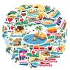 35pcs Tropical Travel Stickers Relaxed Ocean Vacation Stickers Island Stickers For DIY Phone Guitar Laptop Notebook Suitcase