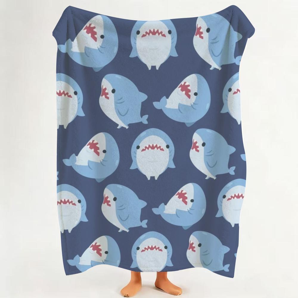 toy S Shark S Stuffed A Animal Throw Flannel Throw Blanket Suitable for Sofa Living Room Bedroom