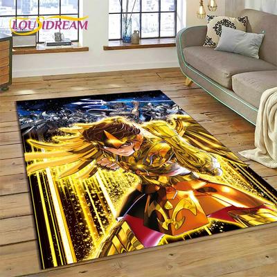 Мультяшный Saint Seiya 3D Ретро Аниме Ковер для Гостиной Спальни Домашнего Декора, Напольный Коврик Нескользящий для Дивана Придверный Коврик Подарок Детям