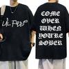 Rapper Lil Peep Come Over When You're Sober Tour T-Shirt Men Summer Polyester Tops Tees Male Casual Clothing Harajuku Streetwear