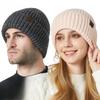 Однотонная утолщенная вязаная шапка для мужчин и женщин, зимняя, для защиты ушей от холода, теплая шерстяная шапка