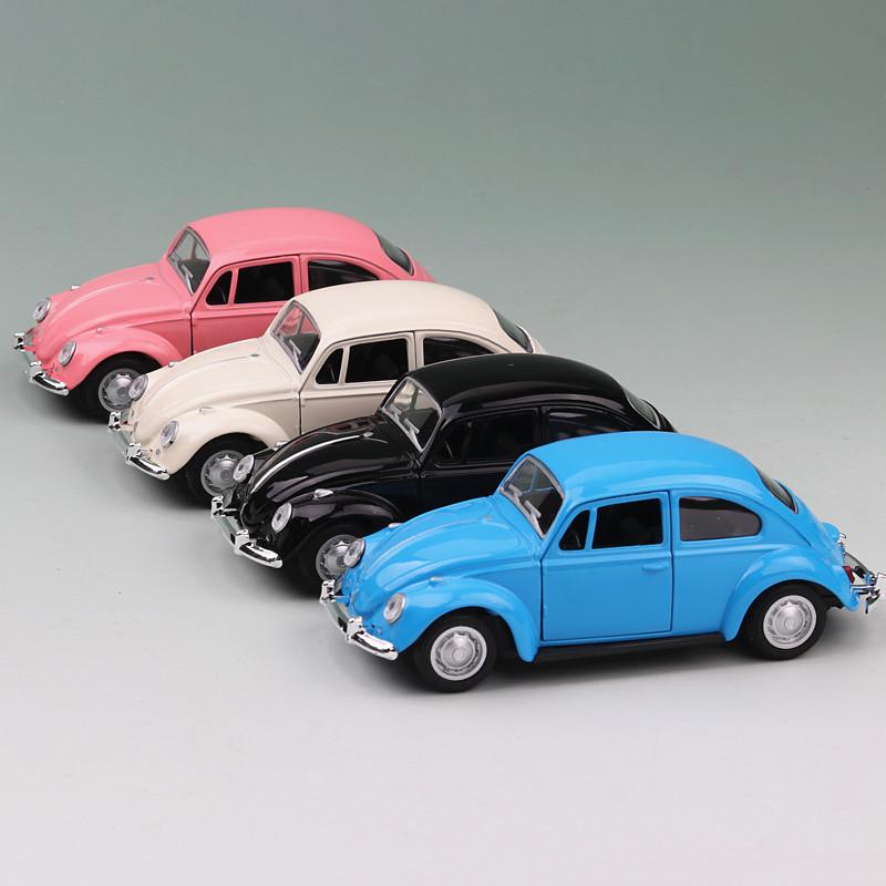 Классический 1967 Volkswagen VW Classic Beetle Bug, винтажный масштаб 1/36, литой под давлением металл, модель автомобиля с откидной спинкой, игрушка для подарка/детей