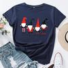 Christmas Cotton T-Shirt Short Sleeve Round Neck Women 2d Print Tops
