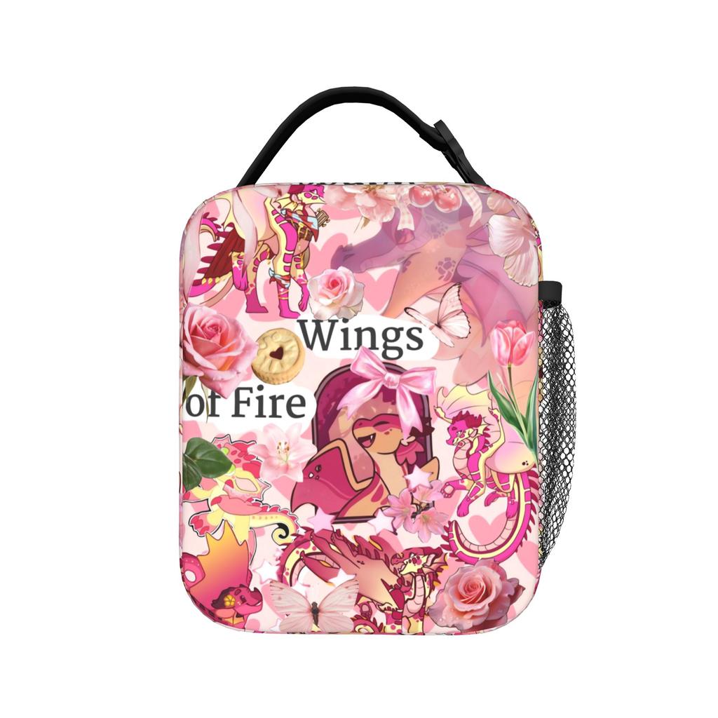 Wings of Fire Lunch Bag School Lunch Box For Unisex Leisure Print Tote Food Bags Waterproof Portable Cooler Bag