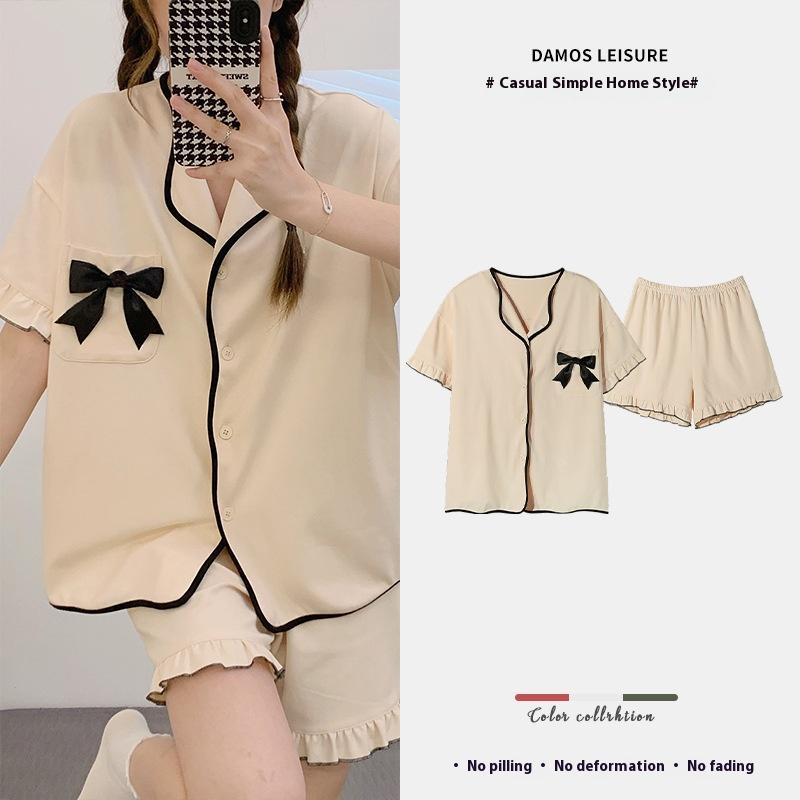 Women's Pajamas Homewear Suit Female Spring and Summer Cotton Korean Version of the Lovely Students Casual Small Fresh Homewear