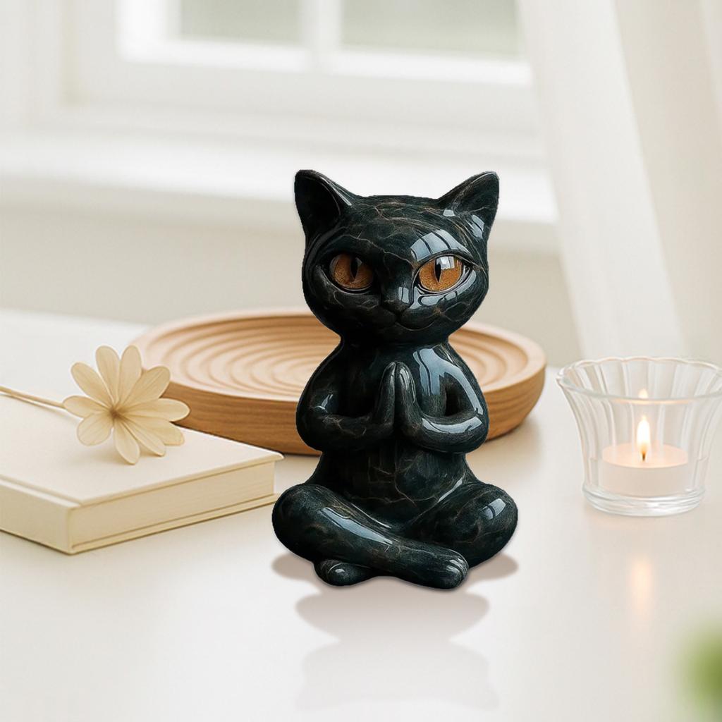 Yoga Cat Halloween Resin Crafts Statue